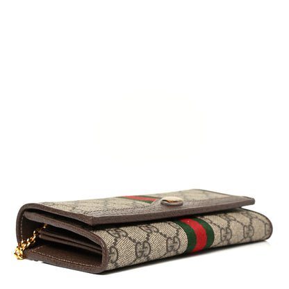 Gucci GG Supreme Monogram Web Ophidia Wallet On Chain Brown 5 of 11