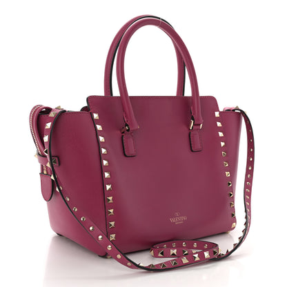 Valentino Garavani Vitello Small Rockstud Double Handle Tote Cyclamin 3 of 11