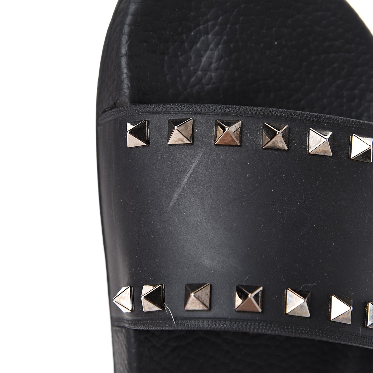 Rubber Rockstud Slide Sandals 37 Black