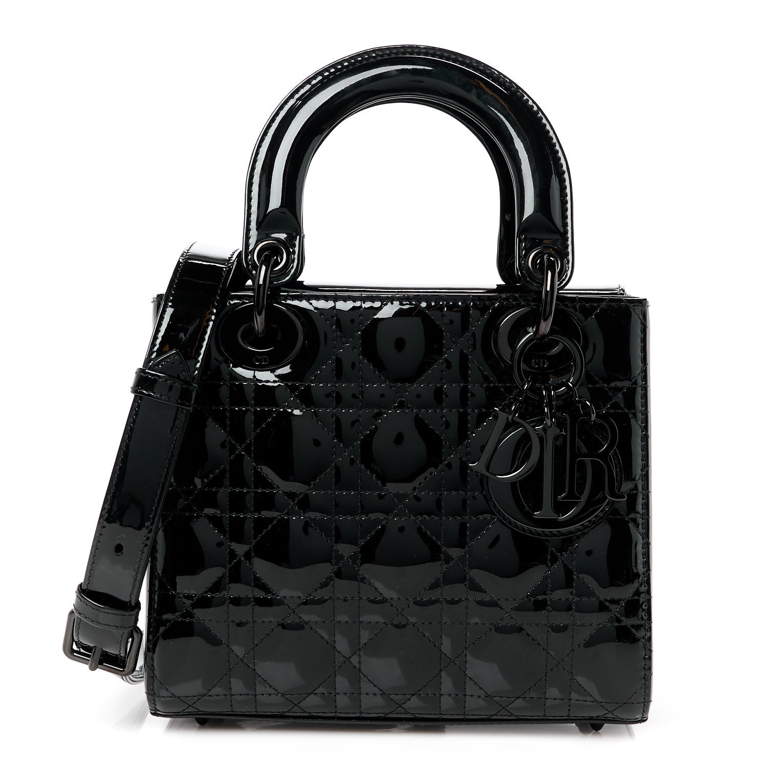 Christian Dior Ultraglossy Patent Cannage Medium Lady Dior Black 1 of 10