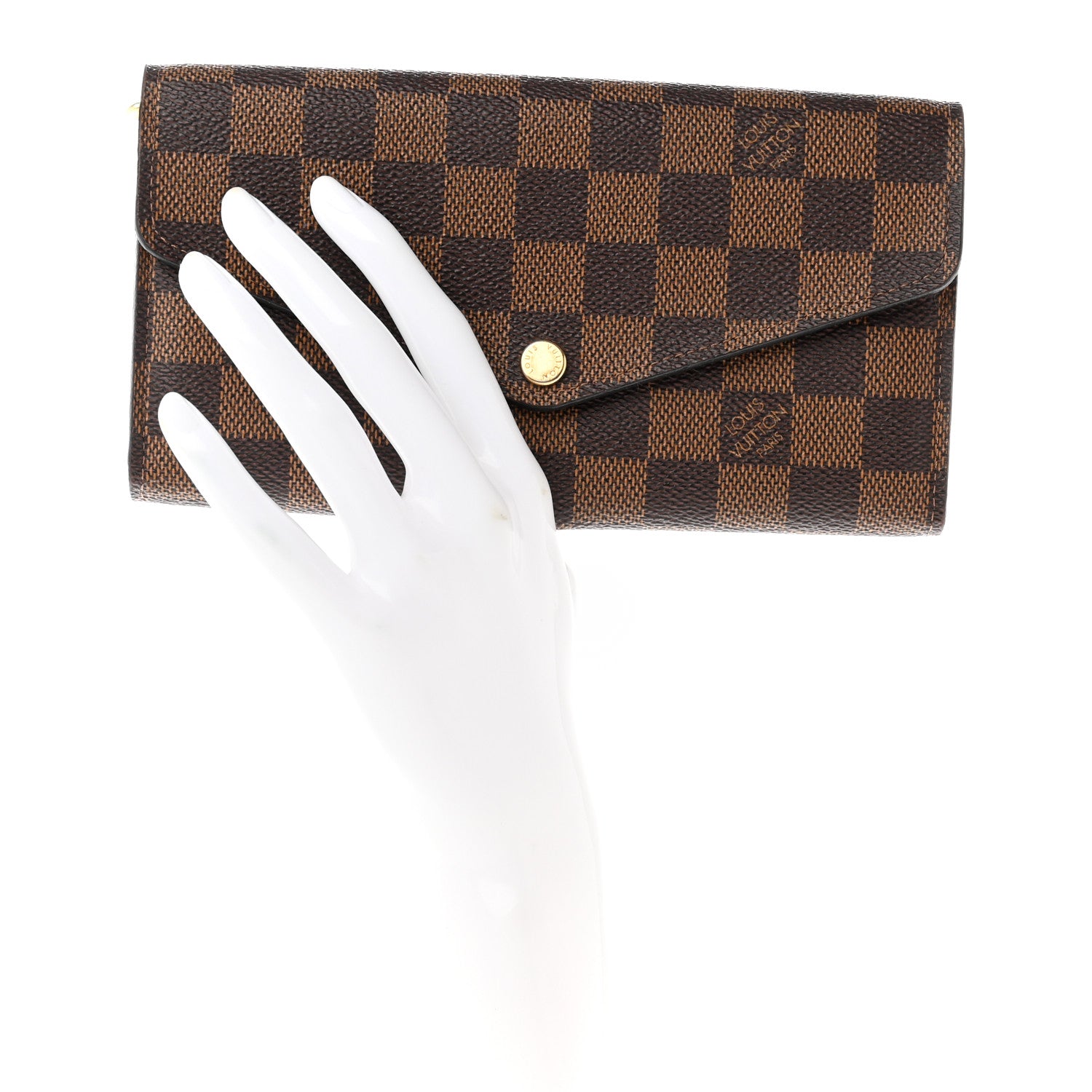 Louis Vuitton Damier Ebene Sarah Wallet NM Rose Ballerine 2 of 6
