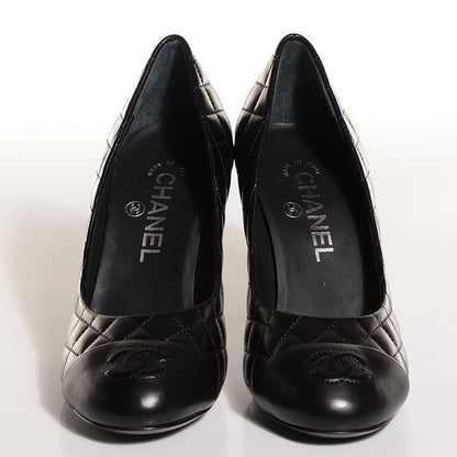 Chanel Lambskin Quilted CC Pumps 36.5 Black 2 of 10