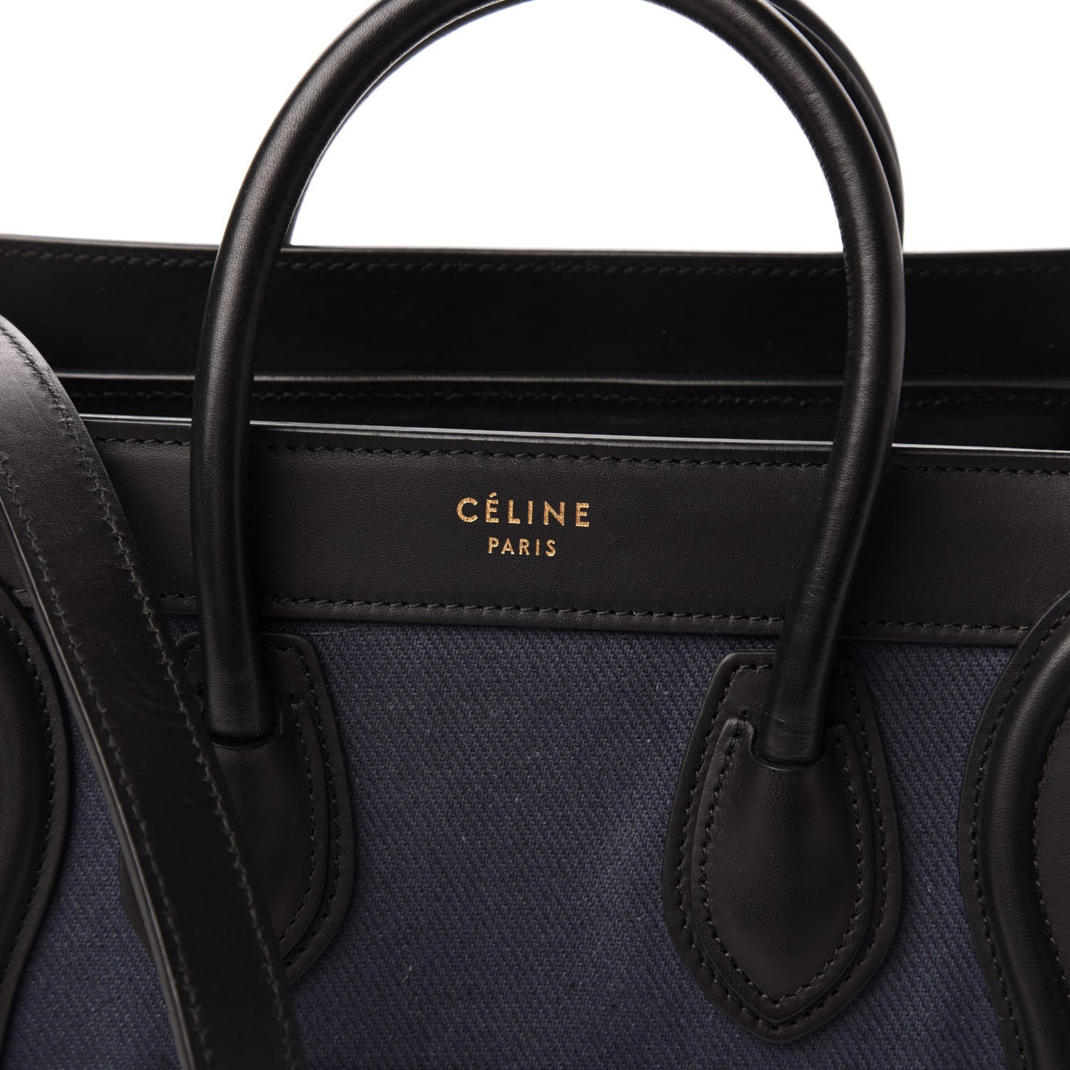 Celine Canvas Smooth Calfskin Nano Tri-Color Luggage Navy Blue 9 of 9