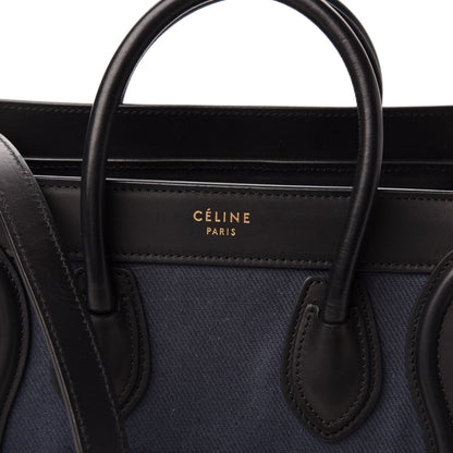 Celine Canvas Smooth Calfskin Nano Tri-Color Luggage Navy Blue 9 of 9