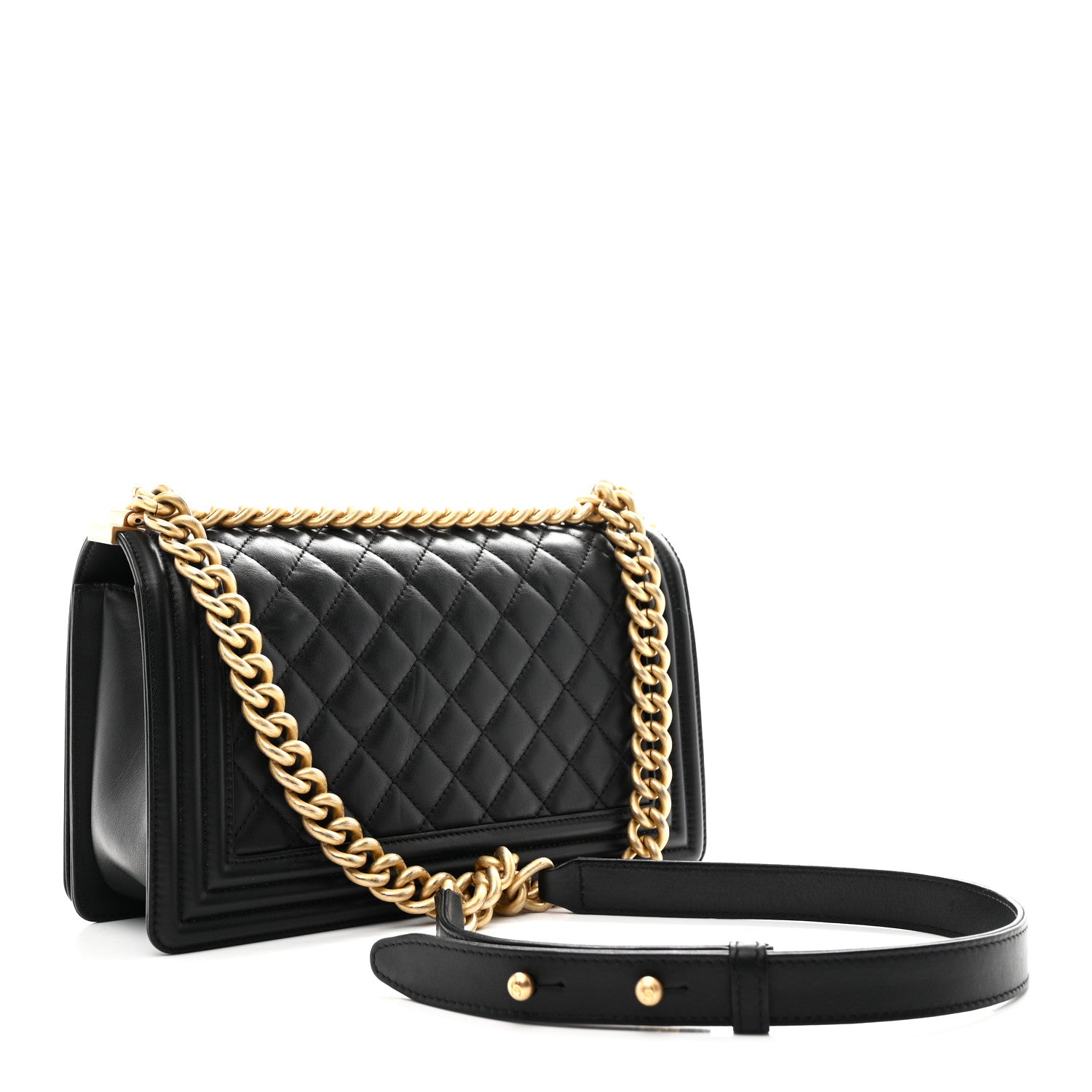 Chanel Lambskin Quilted Medium Boy Flap Black 3 of 11