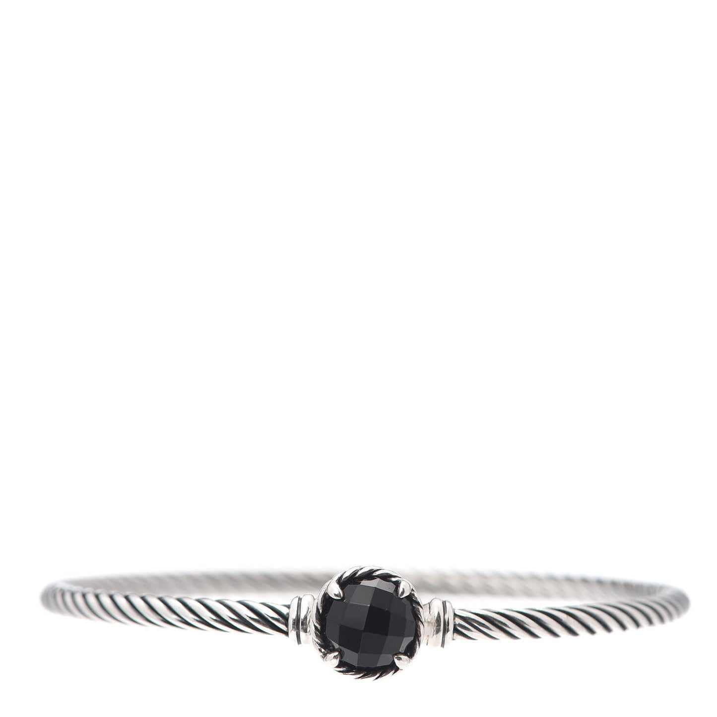 Sterling Silver Black Onyx 3mm Chatelaine Bracelet