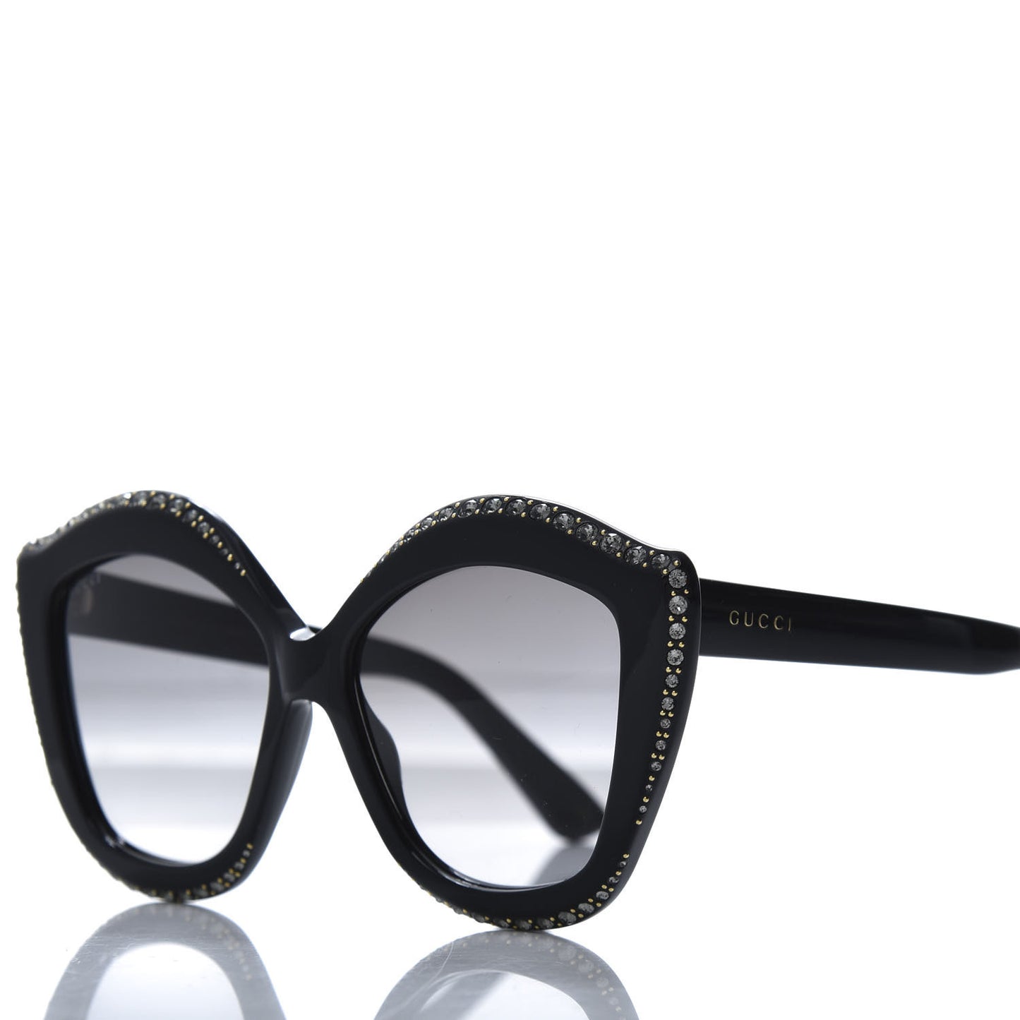 Crystal Cat Eye GG0118S Sunglasses Black