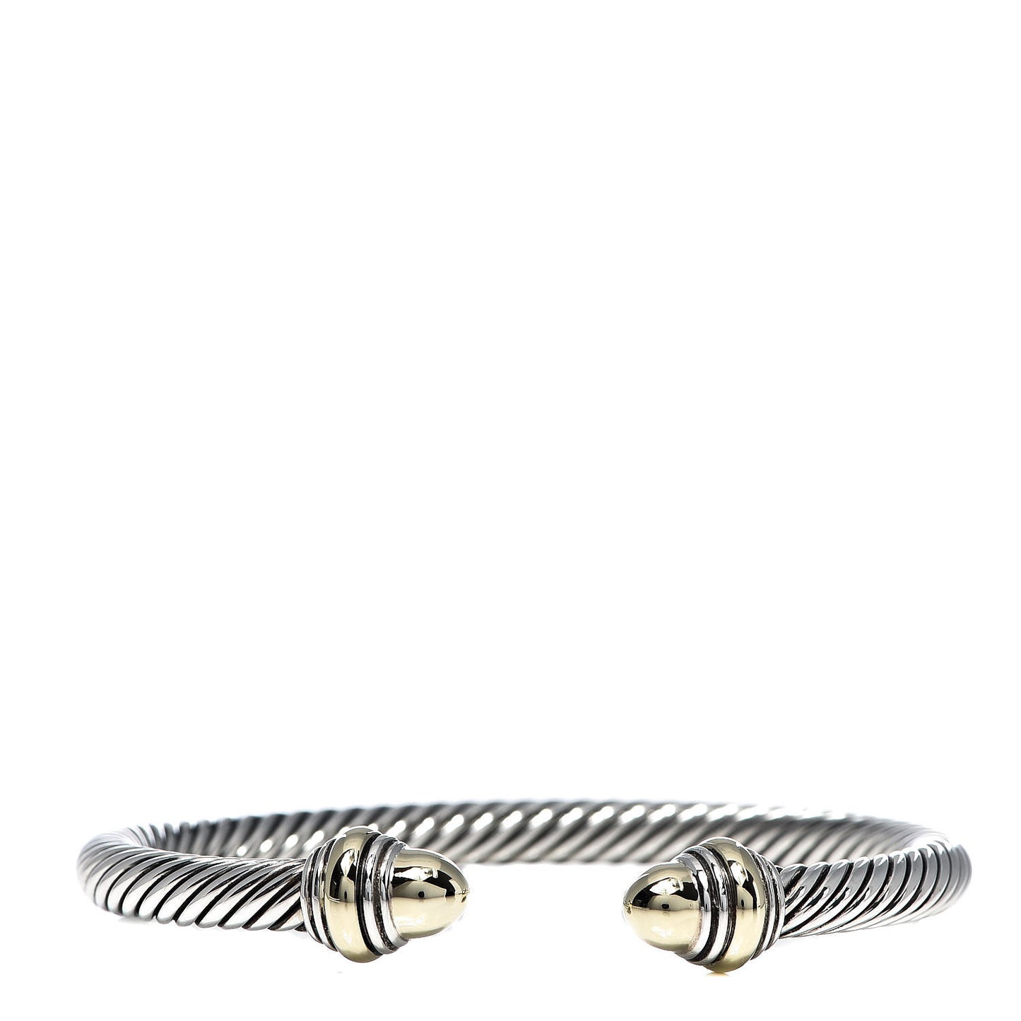 Sterling Silver 14K Yellow Gold 5mm Cable Classics Dome Bracelet