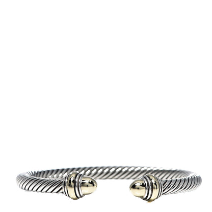 David Yurman Sterling Silver 14K Yellow Gold 5mm Cable Classics Dome Bracelet 1 of 5