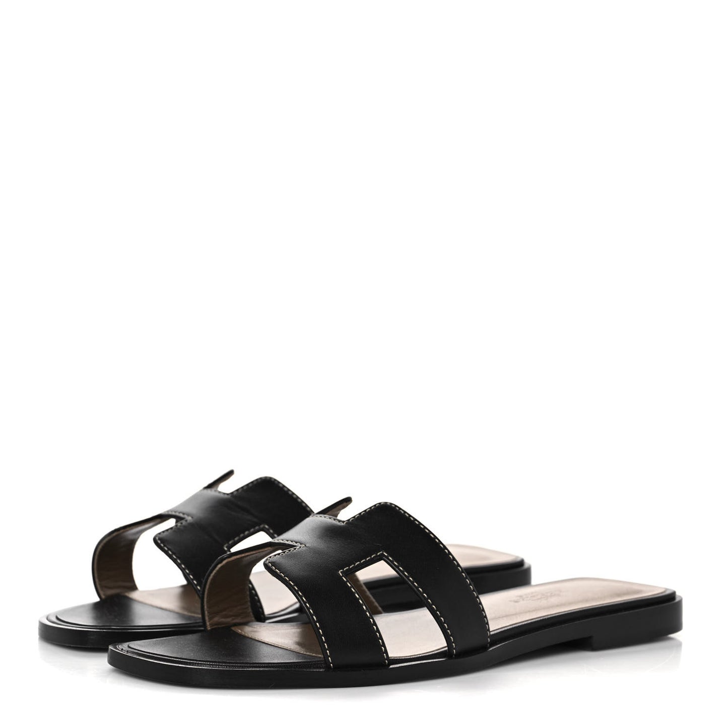 Box Calfskin Oran Sandals 36 Black