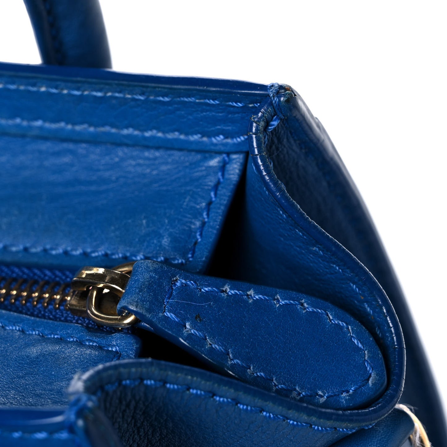 Drummed Calfskin Nano Luggage Indigo