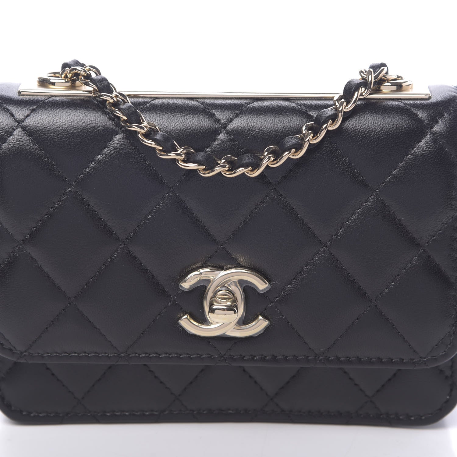 Chanel Lambskin Quilted Mini Trendy CC Wallet On Chain WOC Black 12 of 13