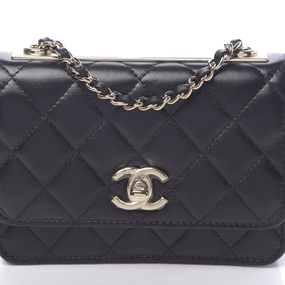 Chanel Lambskin Quilted Mini Trendy CC Wallet On Chain WOC Black 12 of 13