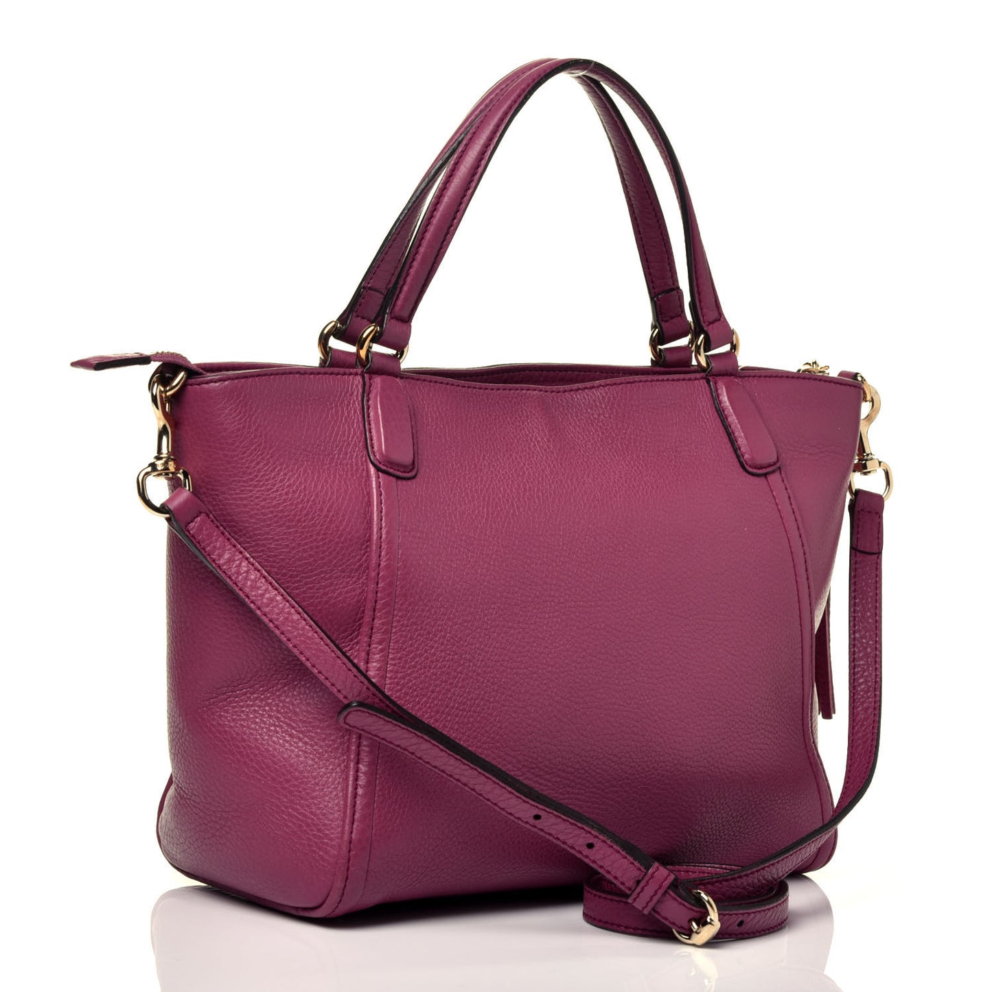 Pebbled Calfskin Small Soho Top Handle Bag Peonia Flower