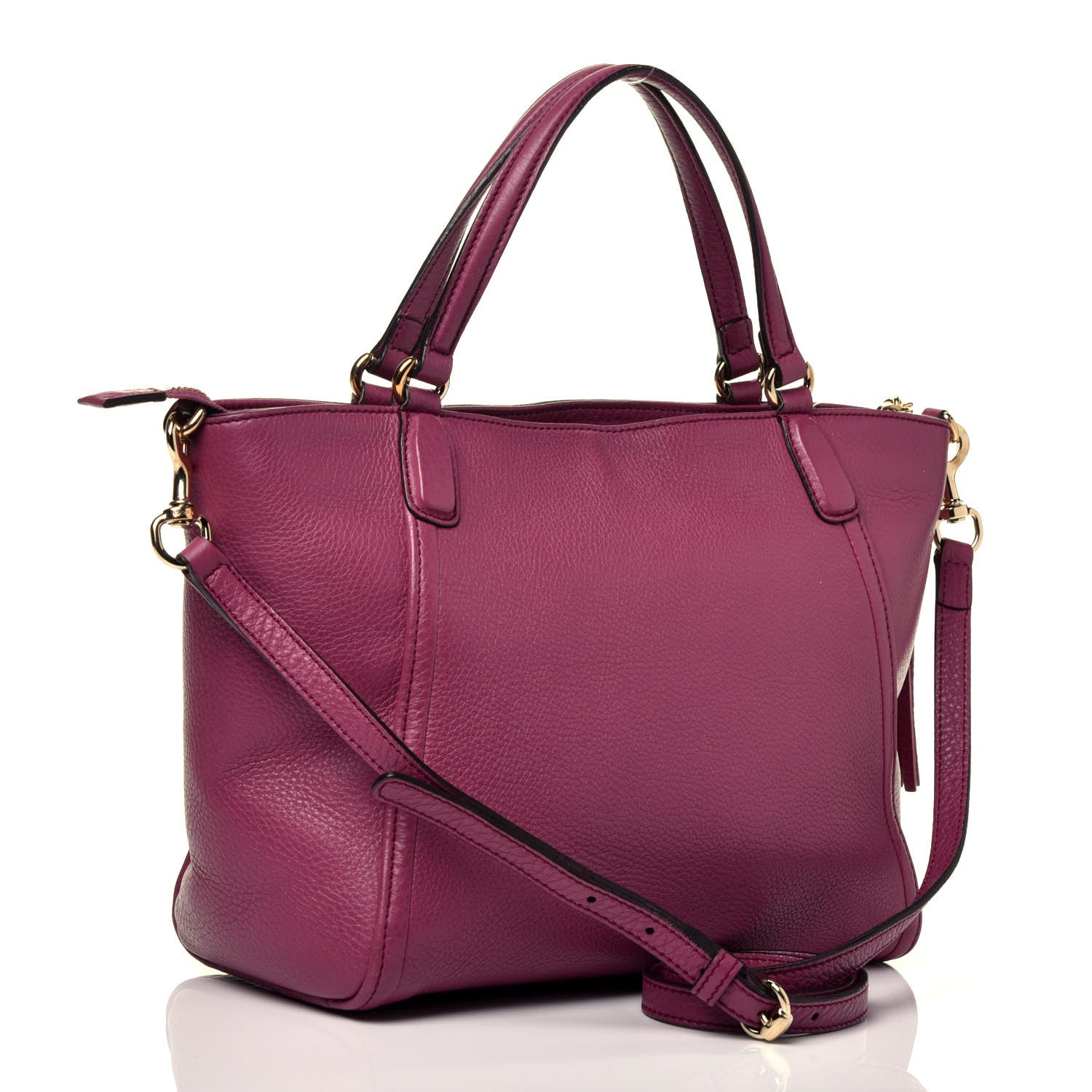 Gucci Pebbled Calfskin Small Soho Top Handle Bag Peonia Flower 4 of 10