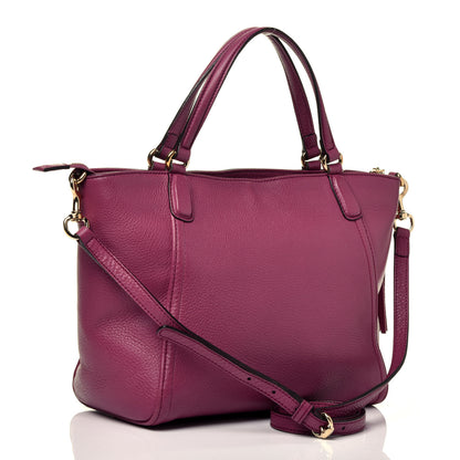 Gucci Pebbled Calfskin Small Soho Top Handle Bag Peonia Flower 4 of 10