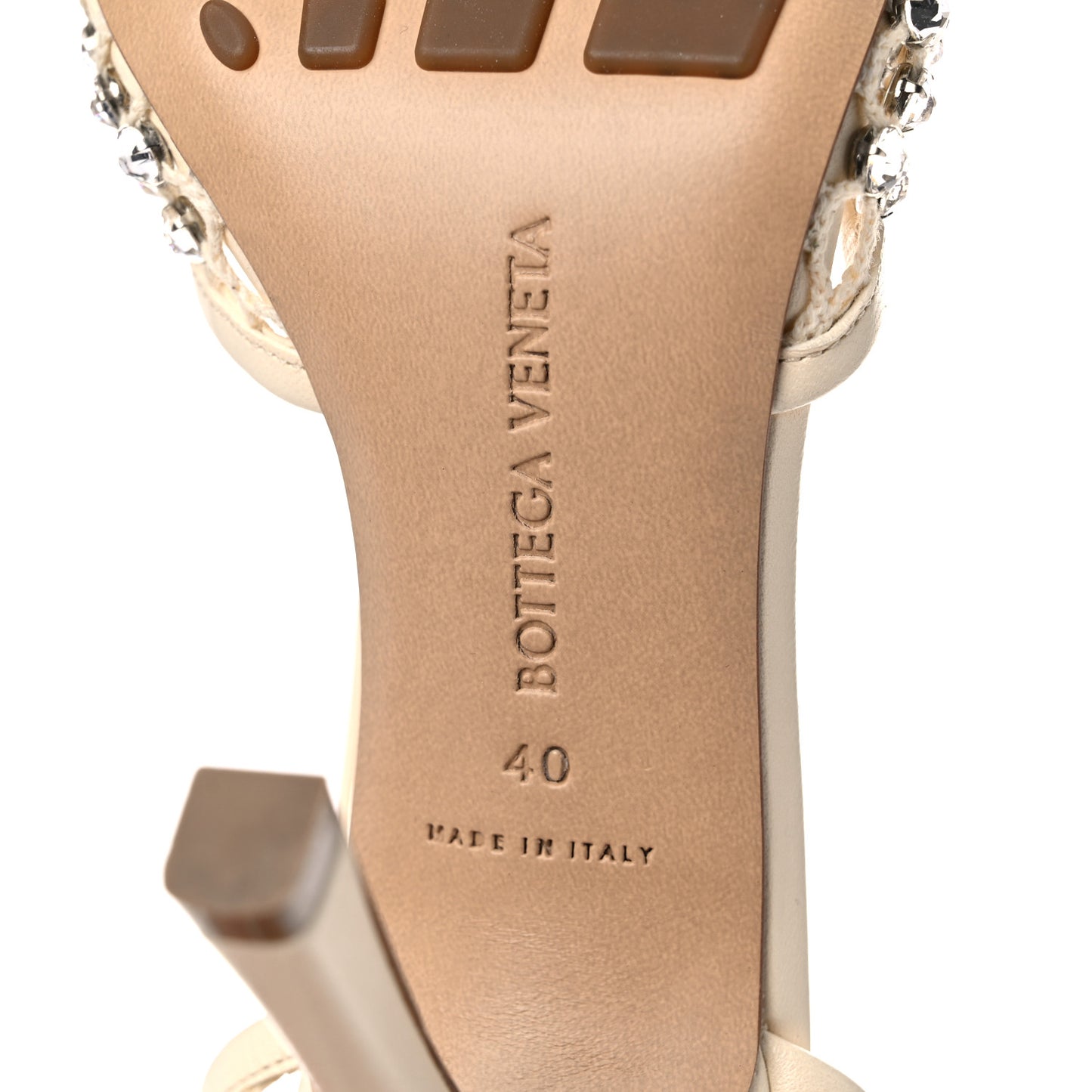 Mesh Nappa Crystal Embellished Sparkle Stretch Ankle Tie Sandals 40 Toile