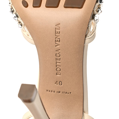 Bottega Veneta Mesh Nappa Crystal Embellished Sparkle Stretch Ankle Tie Sandals 40 Toile 9 of 13