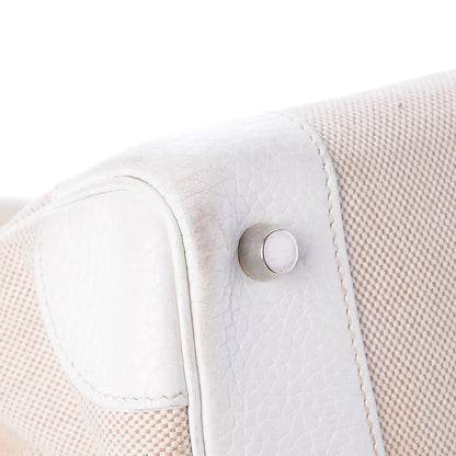Hermes Toile Taurillon Clemence Birkin 35 White 37 of 41