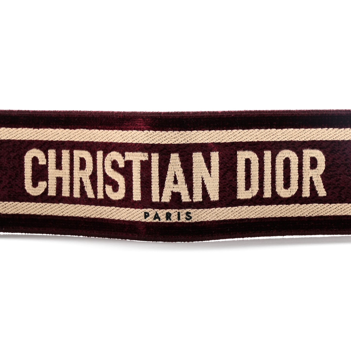 Canvas Velvet Embroidered Shoulder Strap Bordeaux