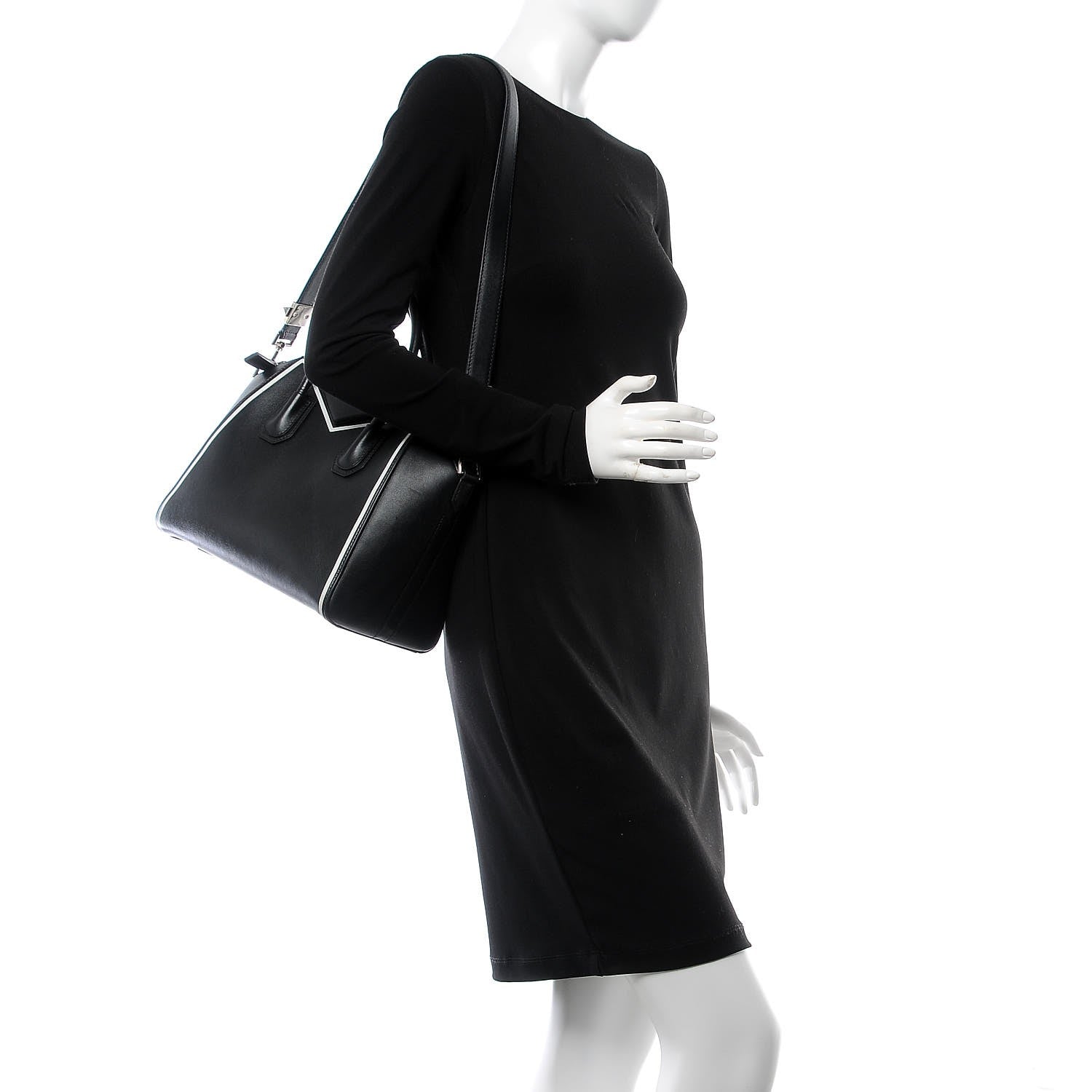 Givenchy Calfskin Small Contrasted Frame Antigona Black 2 of 16