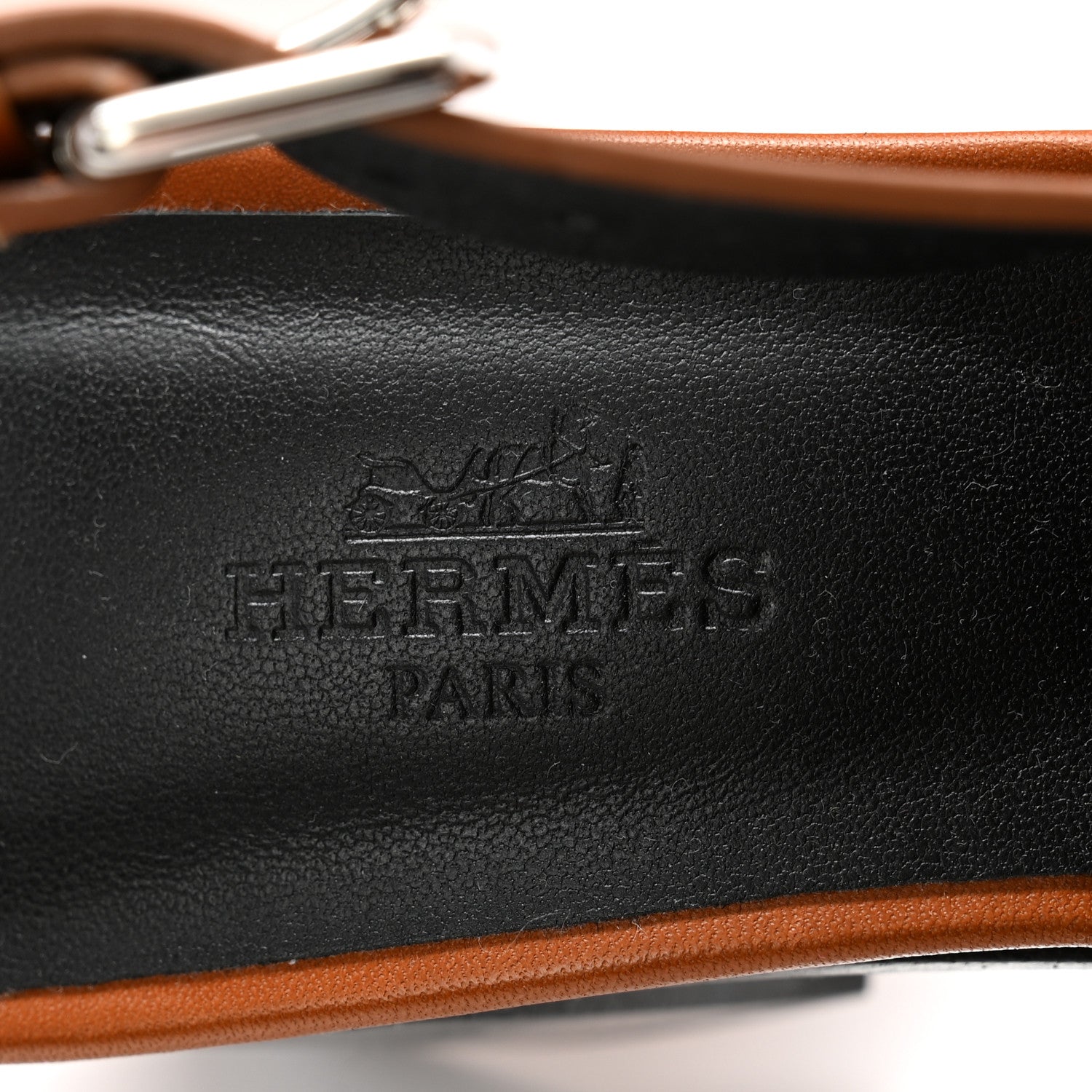Hermes Calfskin Elbe 60 Sandals 36.5 Marron Glaise 7 of 10