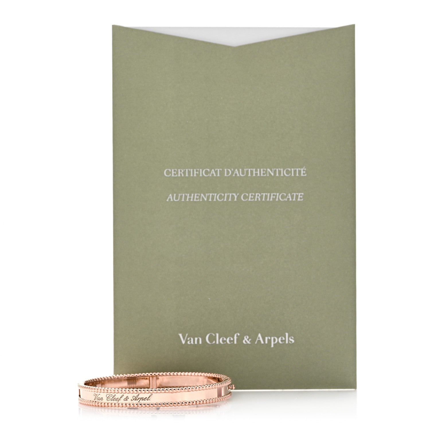 Van Cleef & Arpels 18K Rose Gold Perlee Signature Bangle Bracelet M 4 of 4