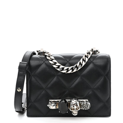 Alexander McQueen Lambskin Quilted Knuckle Shoulder Bag Black 1 of 9