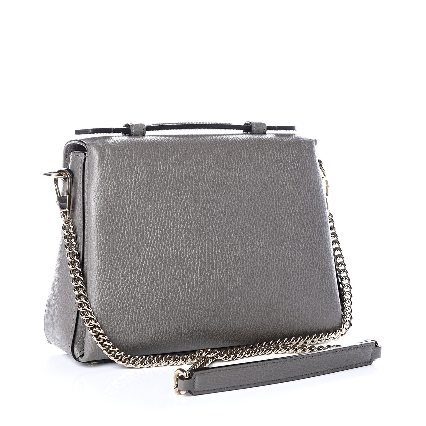 Dollar Calfskin Interlocking G Top Handle Shoulder Bag Loess