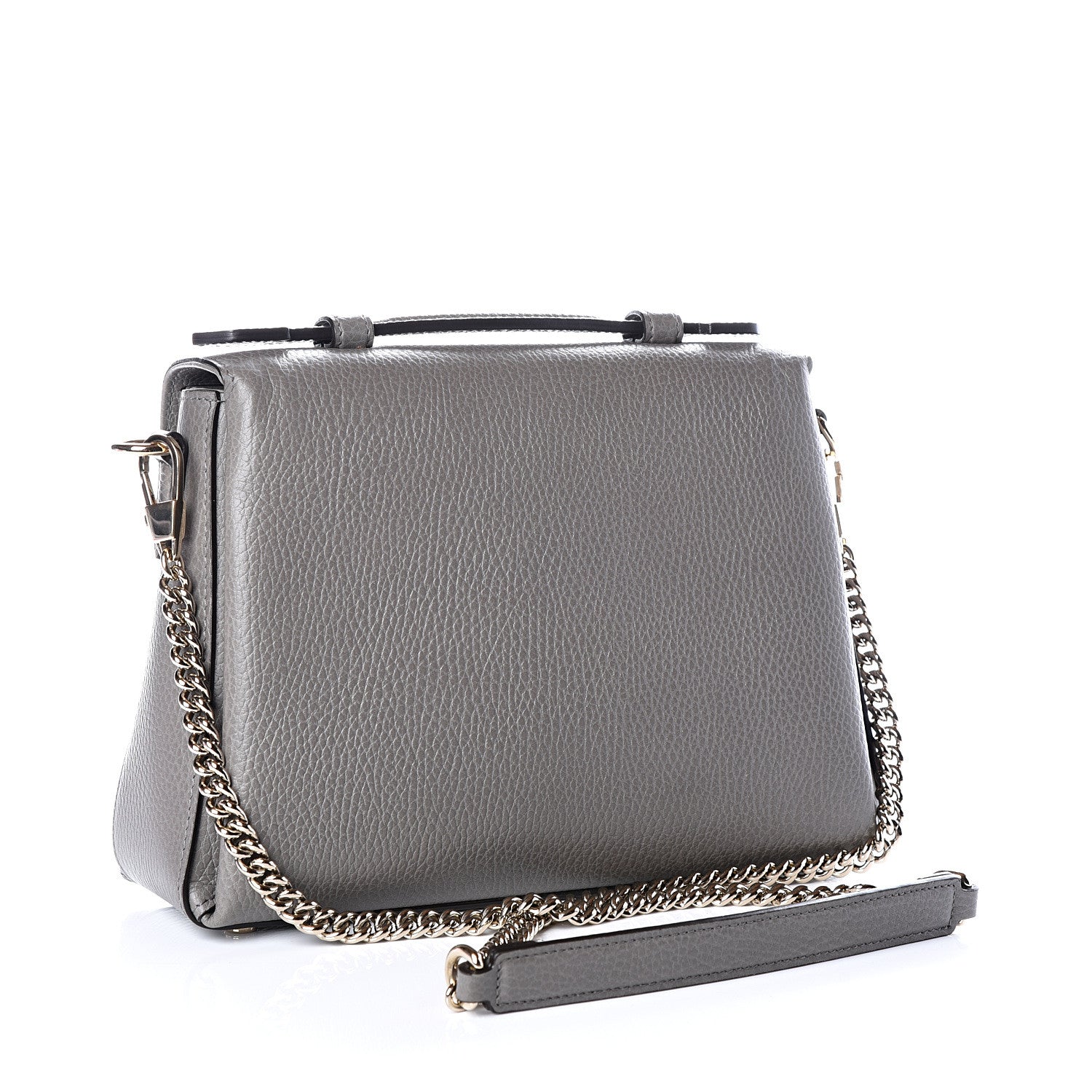 Gucci Dollar Calfskin Interlocking G Top Handle Shoulder Bag Loess 2 of 13