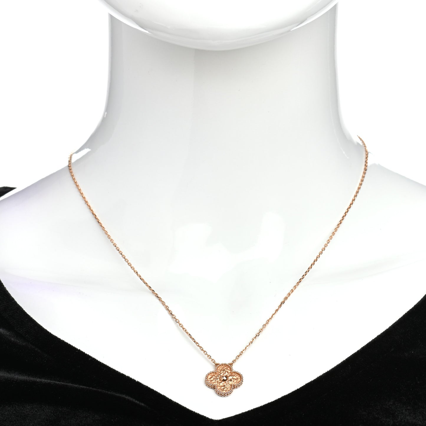18K Rose Gold Vintage Alhambra Pendant Necklace