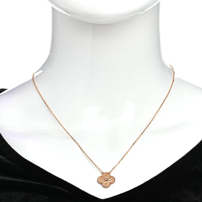 Van Cleef & Arpels 18K Rose Gold Vintage Alhambra Pendant Necklace 2 of 6