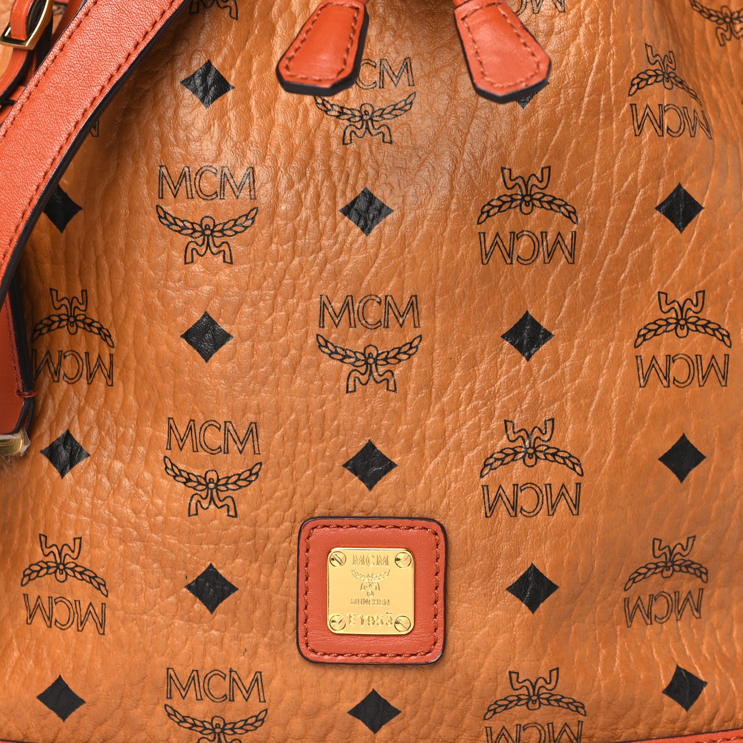MCM Visetos Drawstring Bucket Bag Brown 8 of 15
