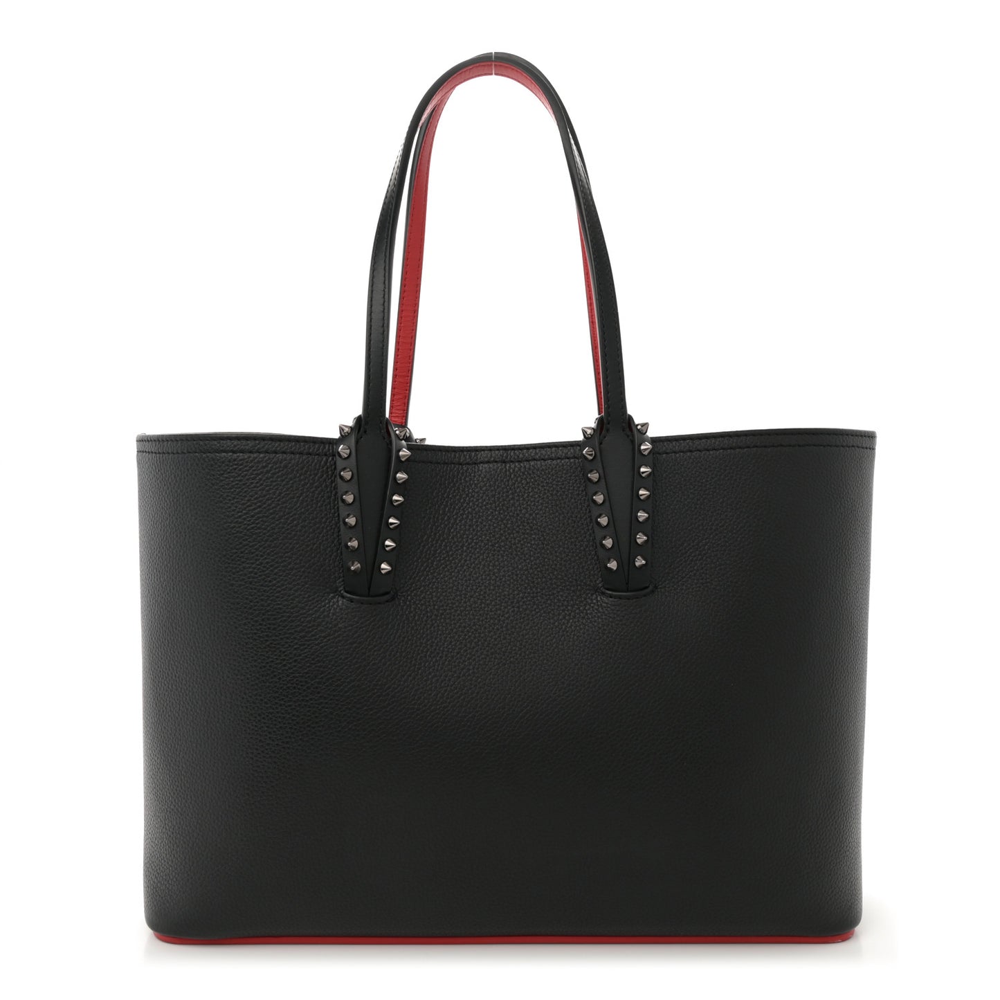 Calfskin Empire Spikes Small East West Cabata Tote Black