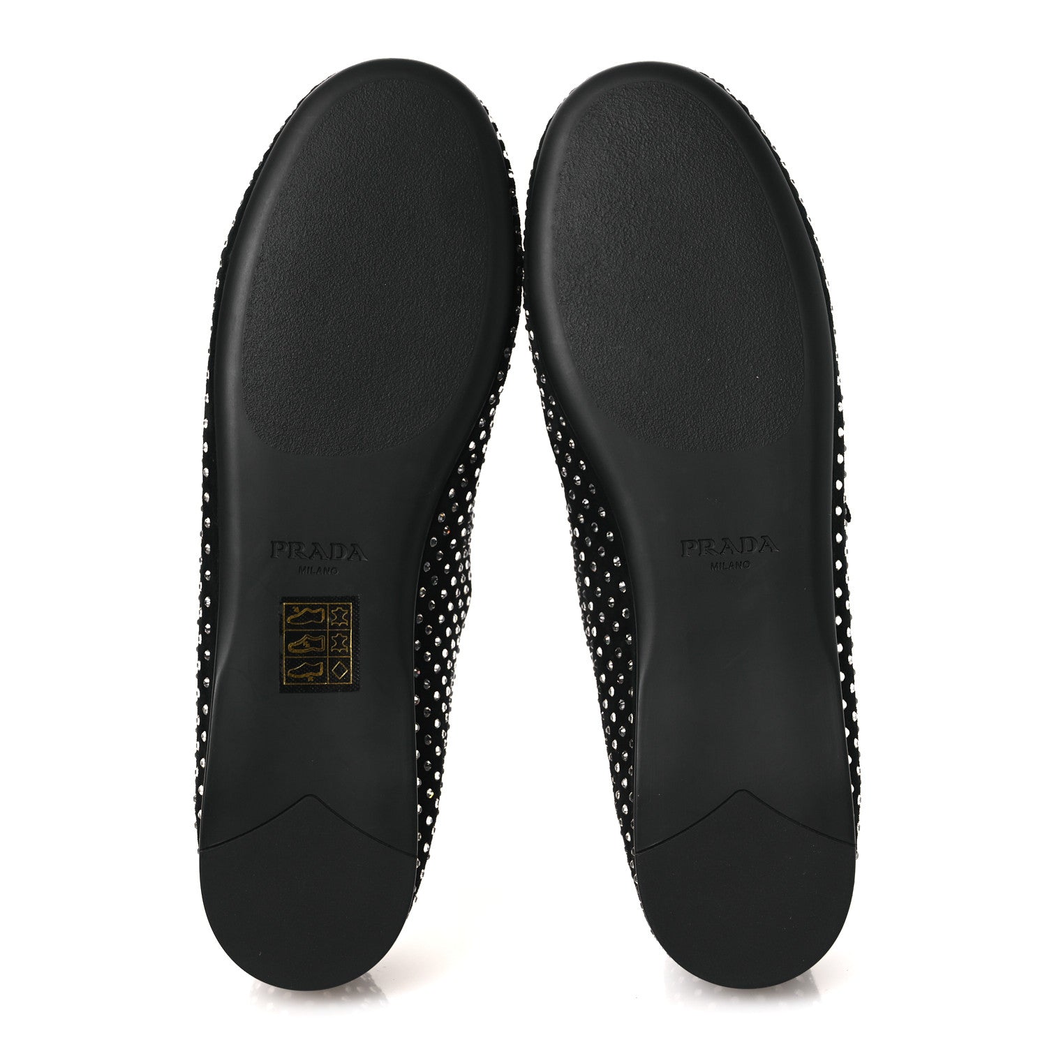 Prada Suede Crystal Studded Ballerina Flats 37 Black 7 of 12