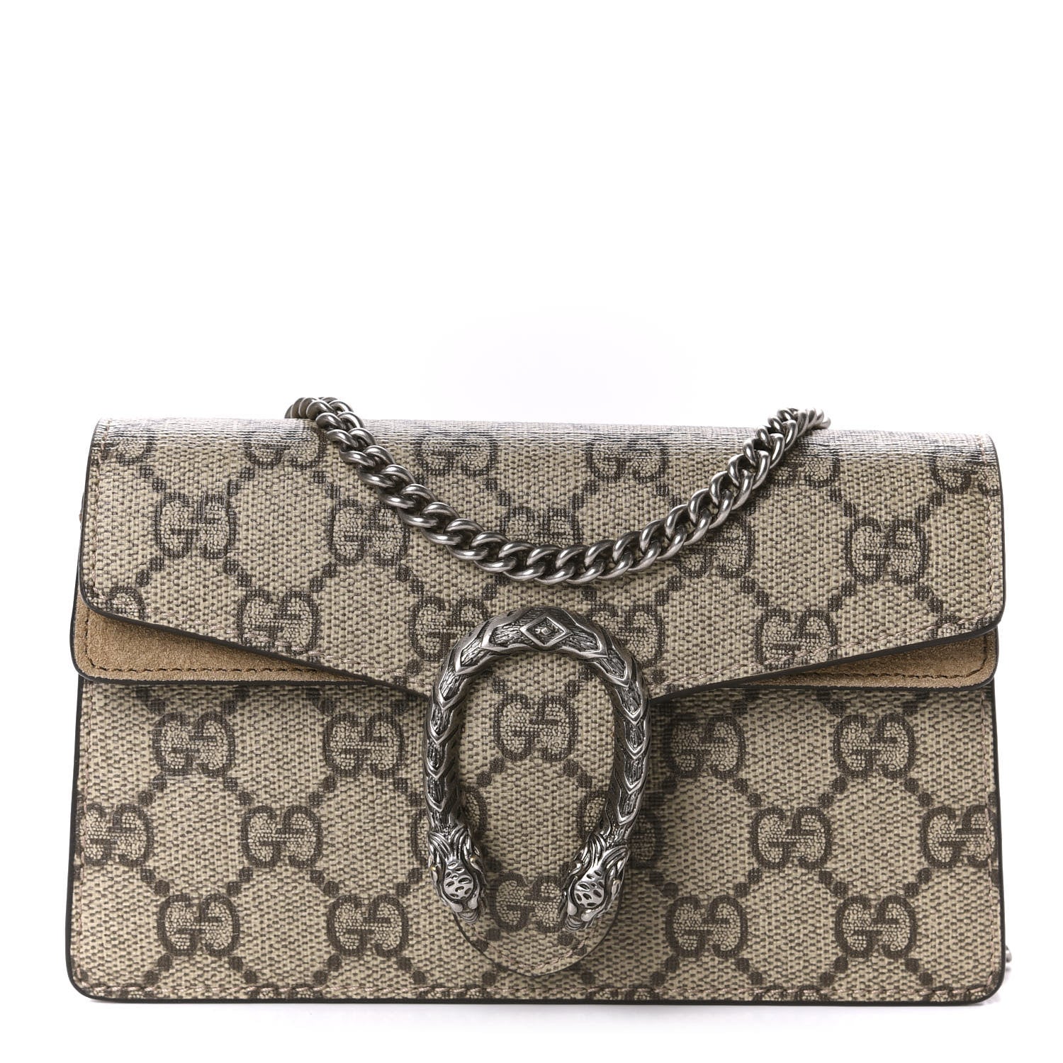 Gucci GG Supreme Monogram Super Mini Dionysus Shoulder Bag Taupe 1 of 10