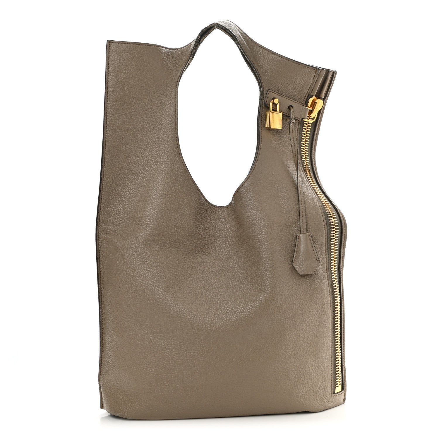 Tom Ford Ramskin Small Alix Padlock Zip Shoulder Bag Beige 3 of 13