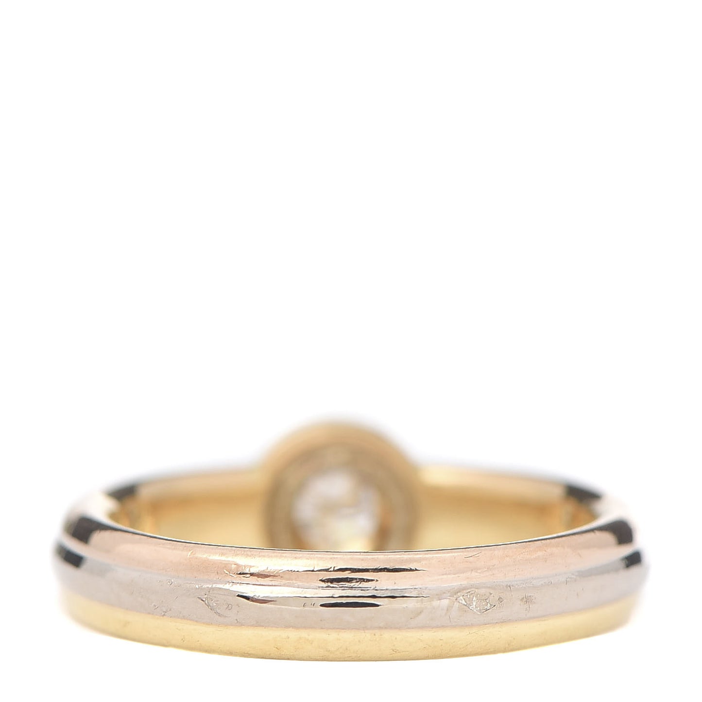 18K Pink Yellow White Gold Diamond Solitaire Trinity Ring 48 4.5