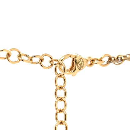 Chanel Pearl Crystal CC Pendant Necklace Gold Pink Pearly White 4 of 6