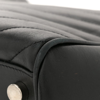 Saint Laurent Smooth Calfskin Matelasse Chevron Large Monogram Shopping Bag Black 11 of 12