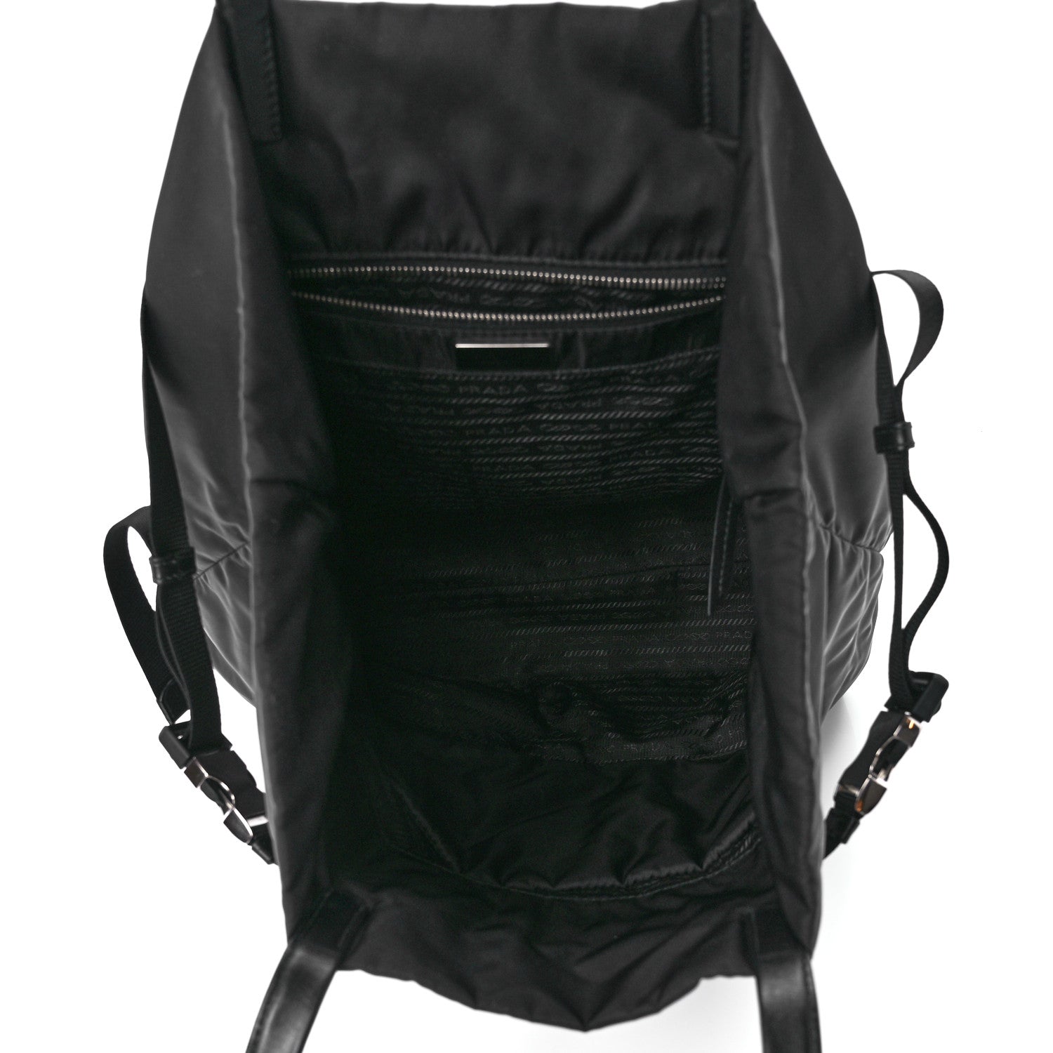 Prada Tessuto Soft Calf Nylon Tote Black 5 of 11