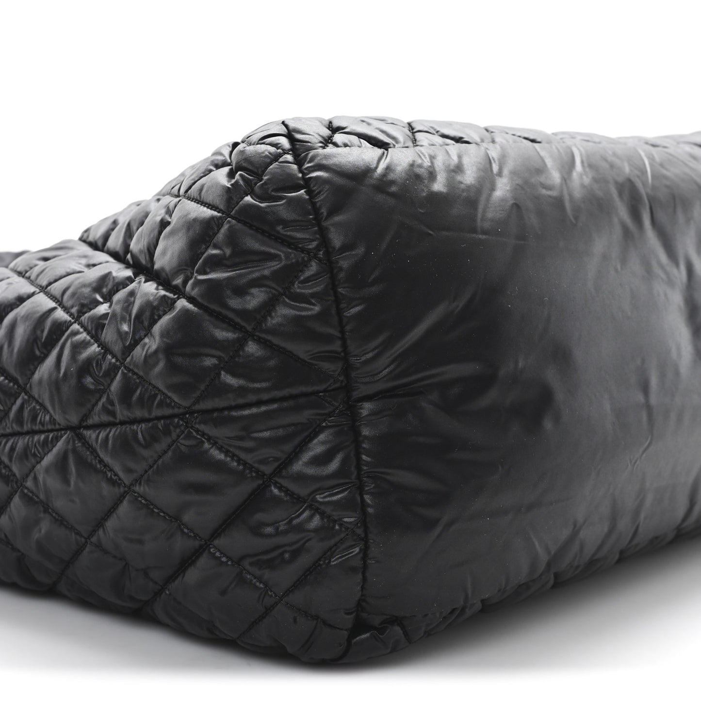 Nylon Quilted Large Coco Cocoon Tote Black