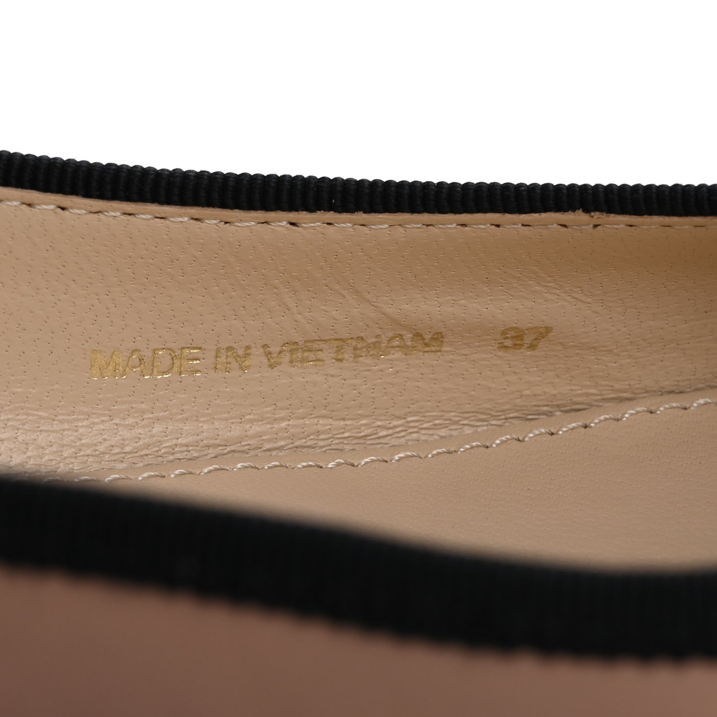 Nappa Vernice Cap Toe Logo Bow Ballerina Flats 37 Nude Black