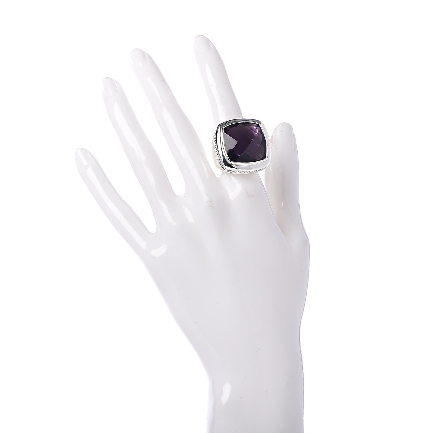 David Yurman Sterling Silver Amethyst 20mm Albion Statement Ring 52 6 2 of 5