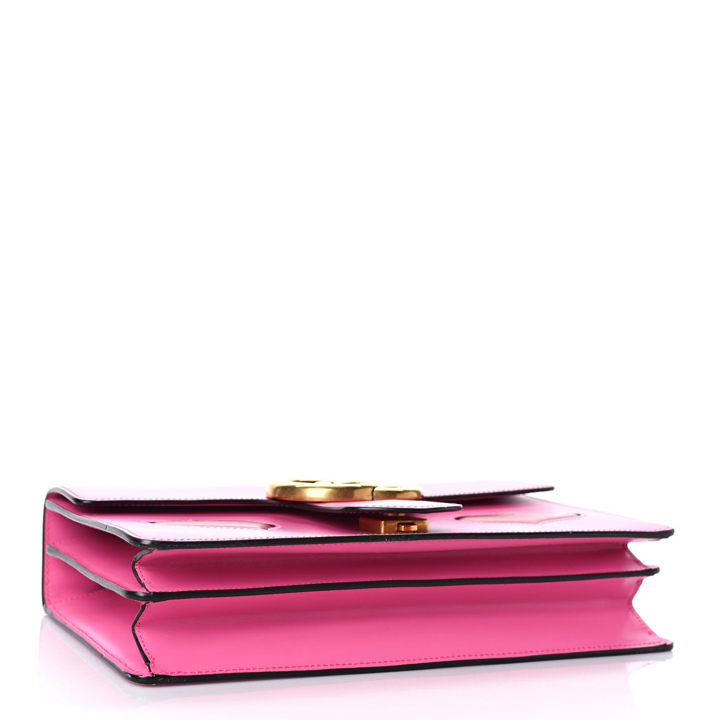 Knight Calfskin Malaga Kid Heart Medium GG Marmont Chain Handle Bag Tropical Pink Flower Hibiscus Red Multicolor
