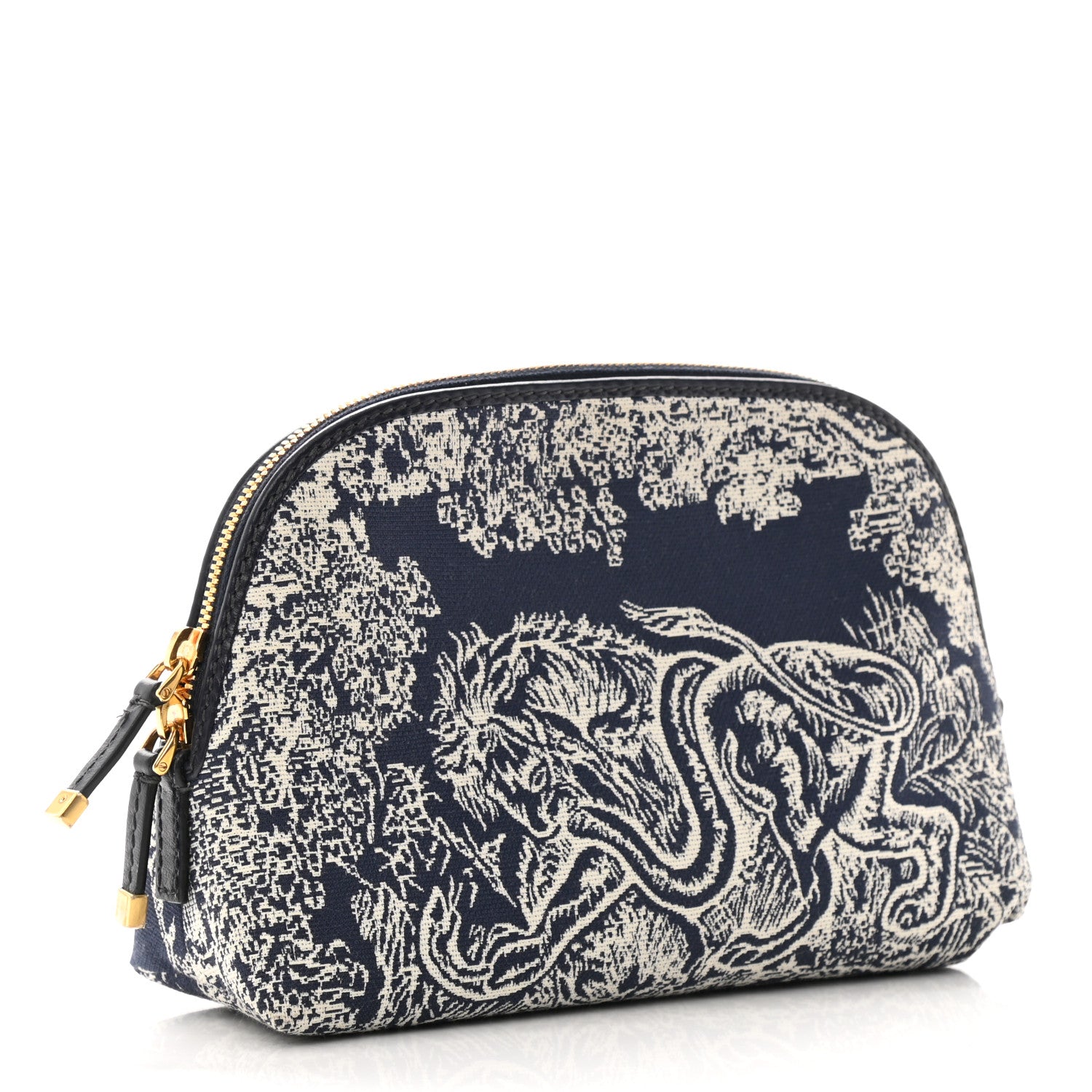 Christian Dior Embroidered Toile De Jouy 30 Montaigne Cosmetic Pouch Blue 3 of 7