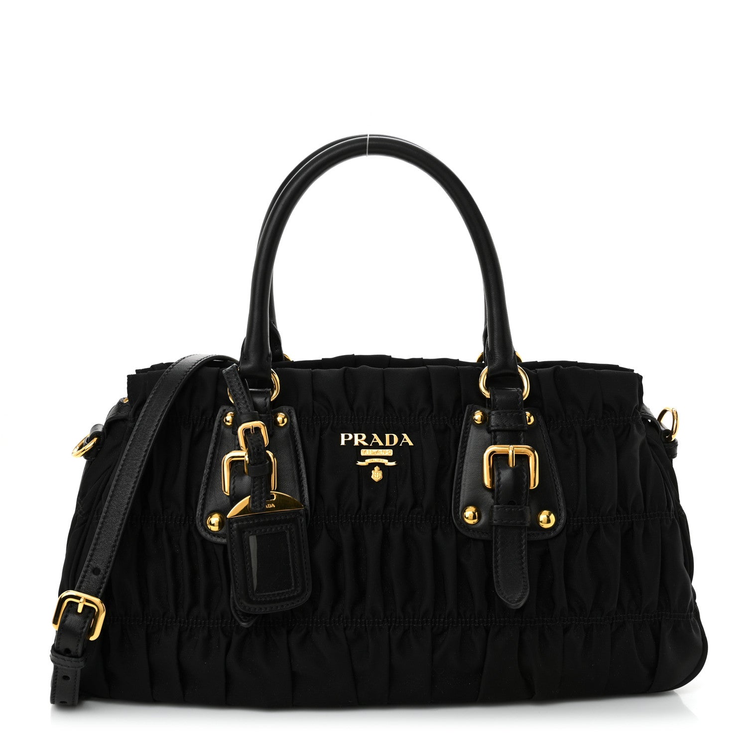 Prada Tessuto Nylon Gaufre Shopping Satchel Black 1 of 11