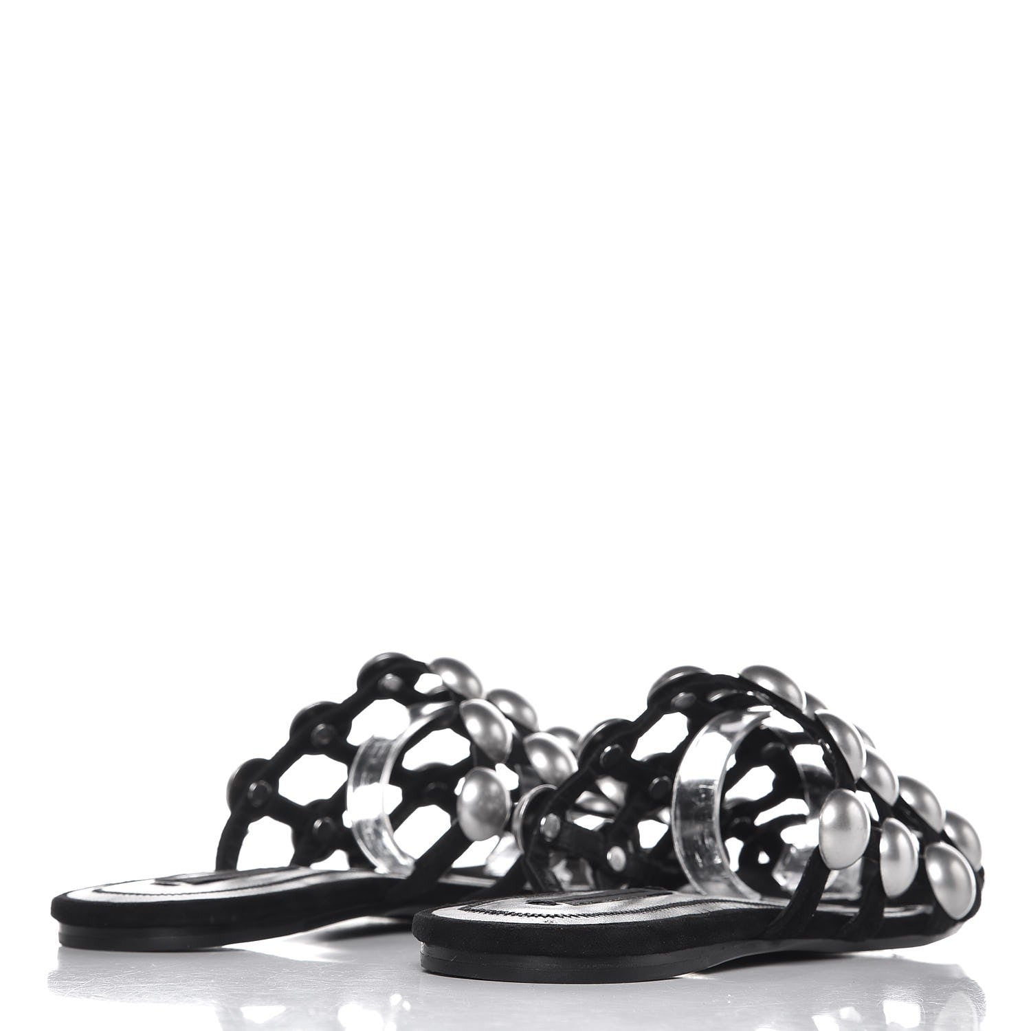 Alexander Wang Suede Studded Amelia Slide Sandals 36 Black 4 of 9