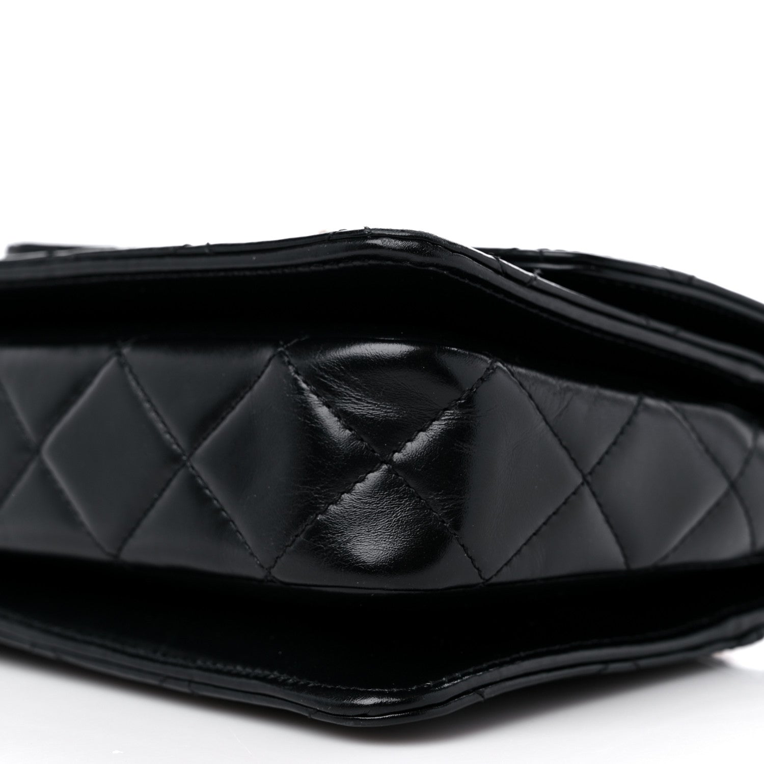 Chanel Shiny Calfskin Quilted Mini Chain Top Handle Flap Black 9 of 13