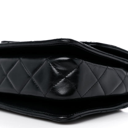Chanel Shiny Calfskin Quilted Mini Chain Top Handle Flap Black 9 of 13